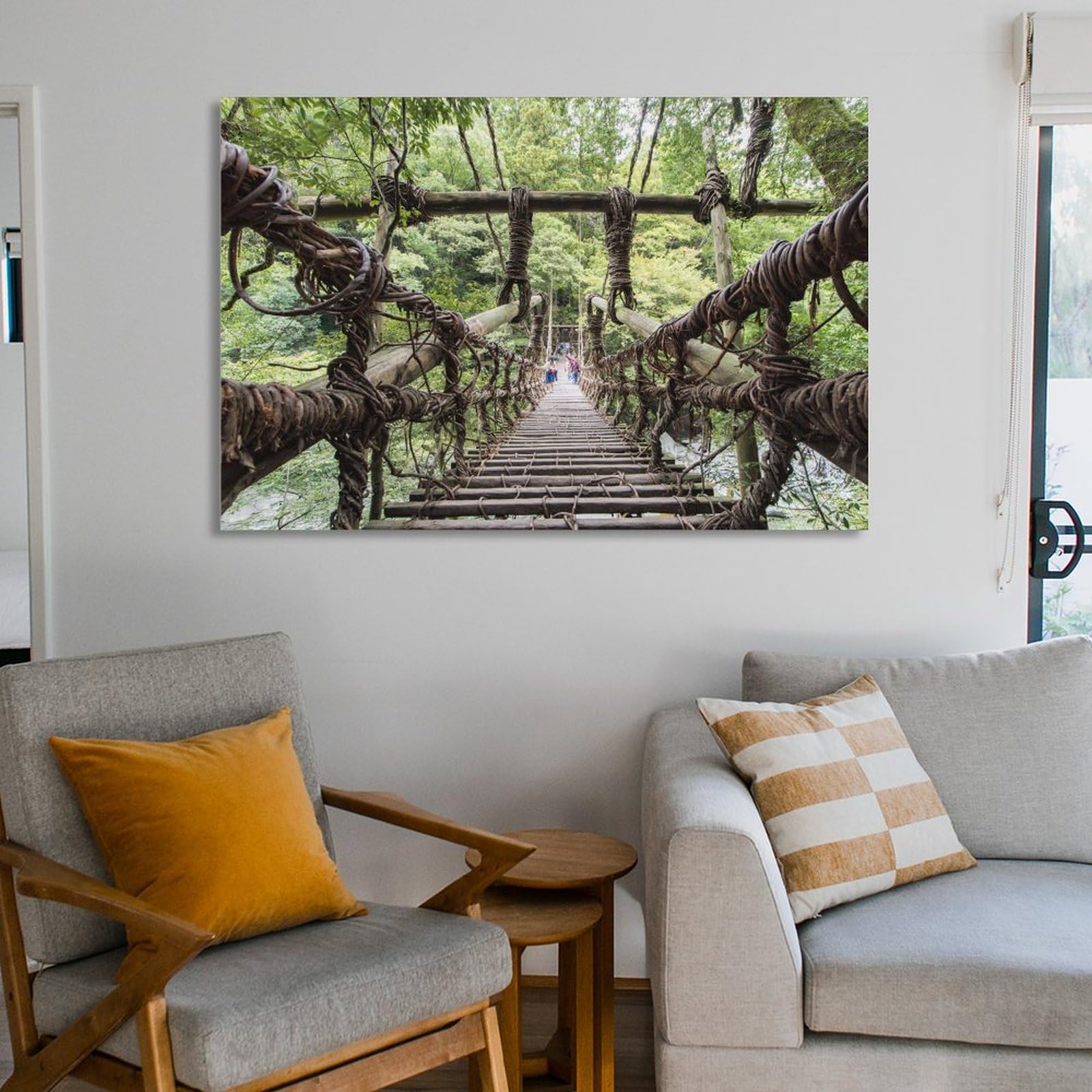 Amazon.co.jp: 絵画 徳島県 祖谷のかずら橋インテリア 絵画 日本